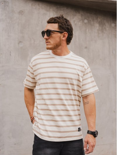 REMERA STRIPE BEIGE