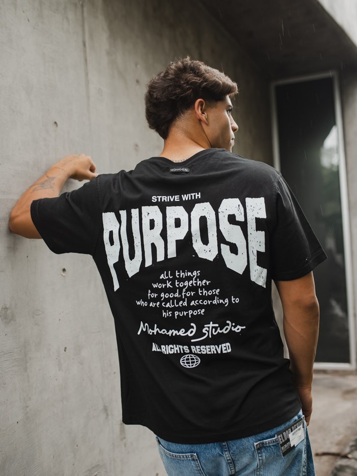 REMERA PURPOSE NEGRA