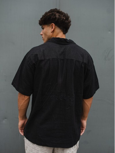 CAMISA BOXY LINO NEGRO