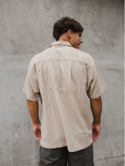 CAMISA BOXY LINO BEIGE