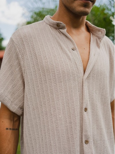 CAMISA VENZO CUELLO MAO BEIGE