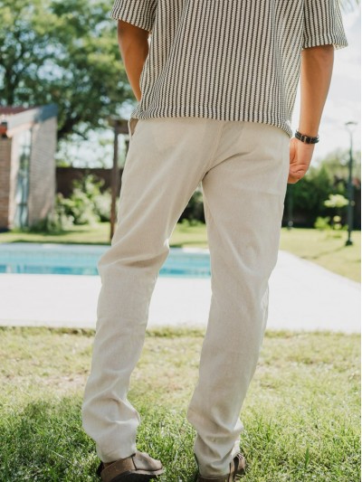 PANTALON LINO BEIGE