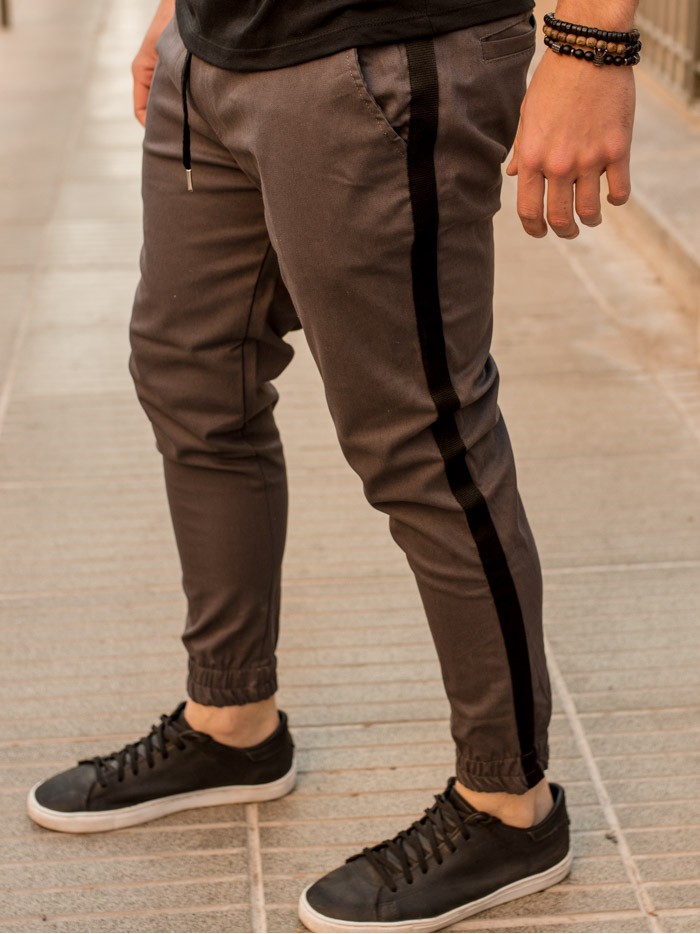 JOGGER GRIS C/ RAYA NEGRA