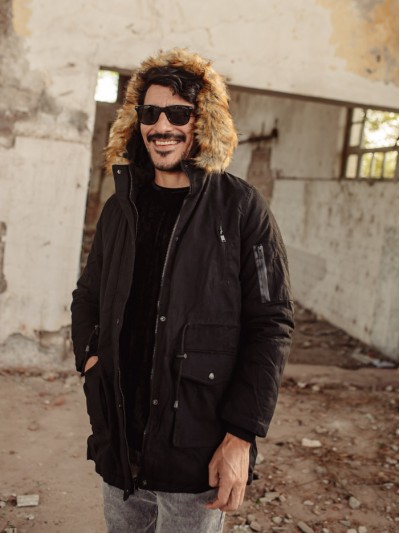 PARKA NEGRA PIEL