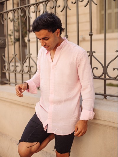 CAMISA MAO FIBRANA ROSA VIEJO