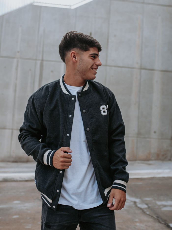 BOMBER 87 GRIS OSCURO