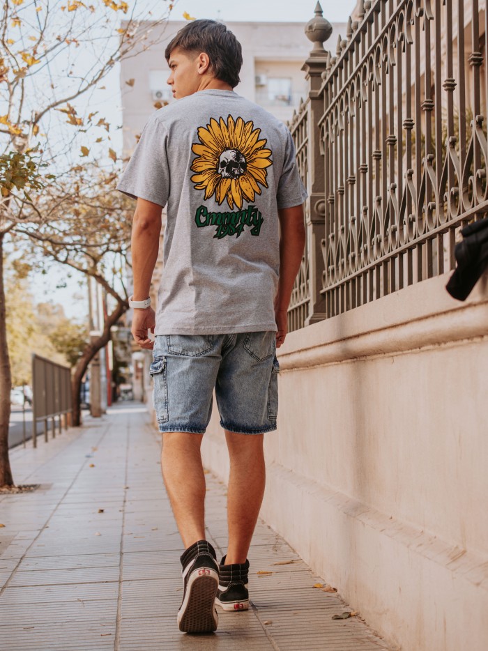 REMERA GIRASOL GRIS