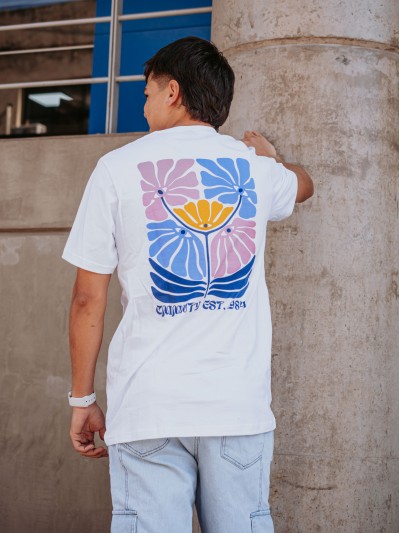 REMERA OJOS DE COLORES BLANCA