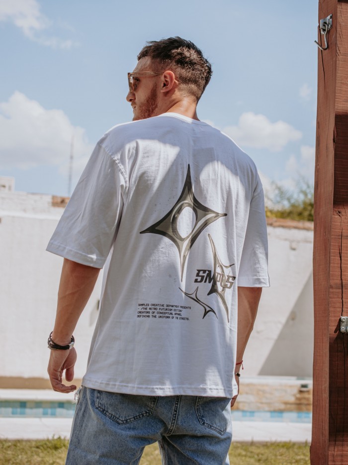 REMERA TEE SHURIKEN BLANCA